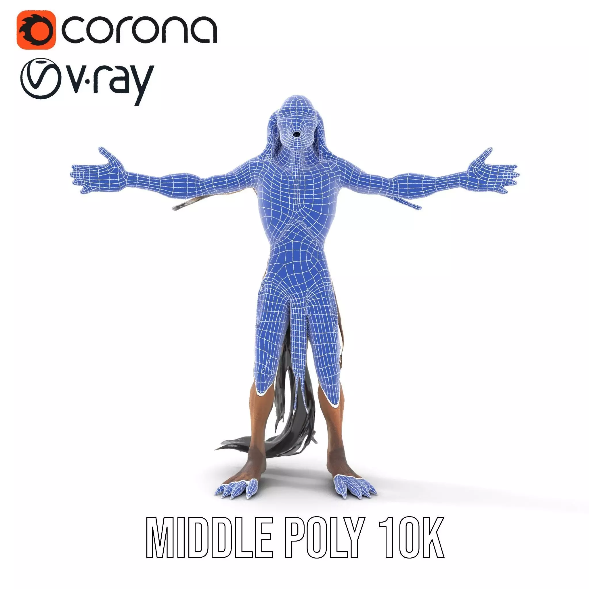 Skeletal Creature Model Pack with PBR Textures Low-poly 3D model_29