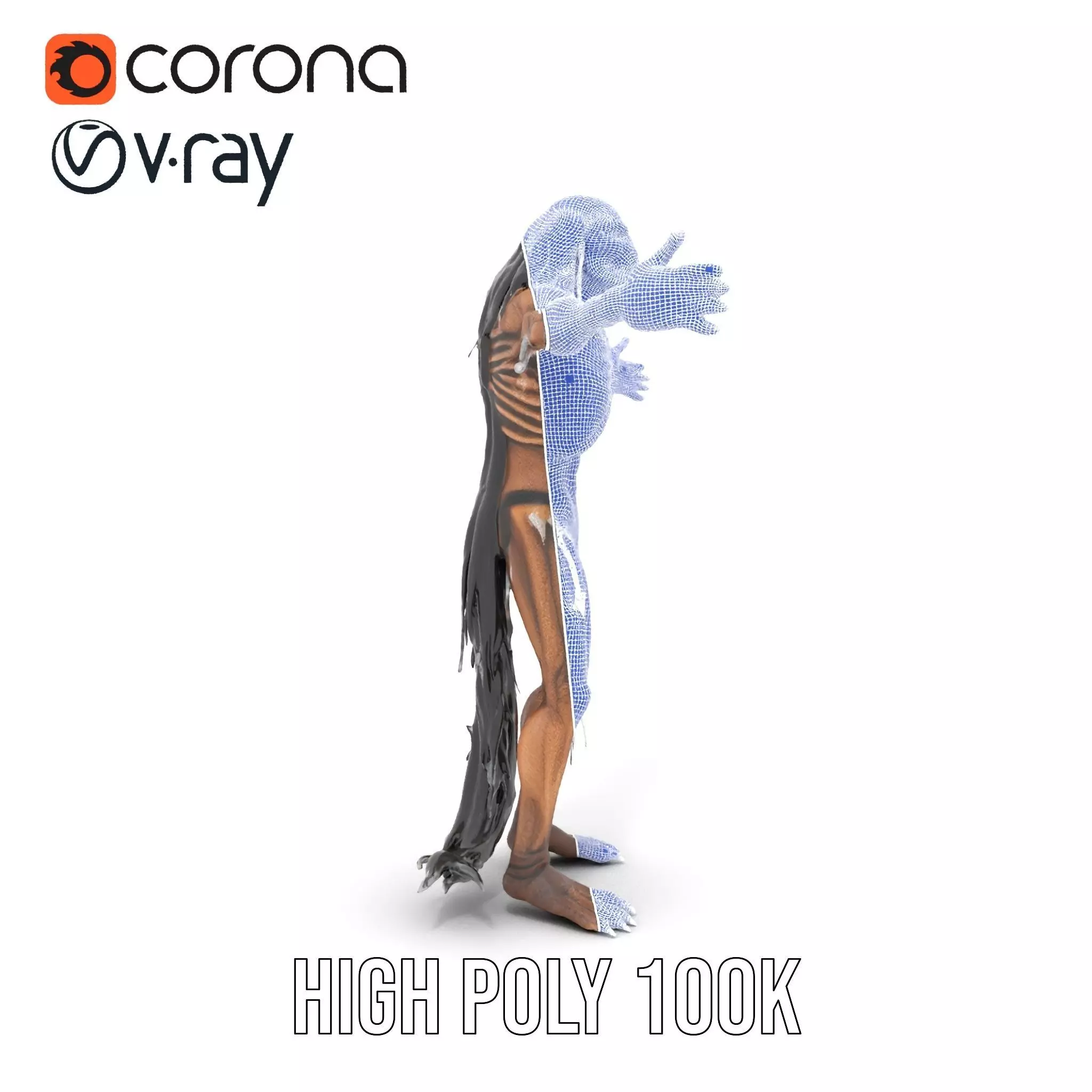 Skeletal Creature Model Pack with PBR Textures Low-poly 3D model_33