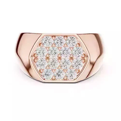 Round Diamond Signet Engagement Ring  3DM STL Video