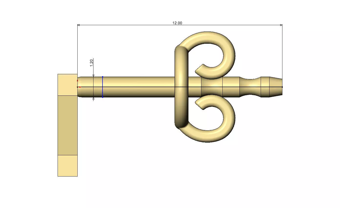 V letter varsity font stud earring 3D print model_7