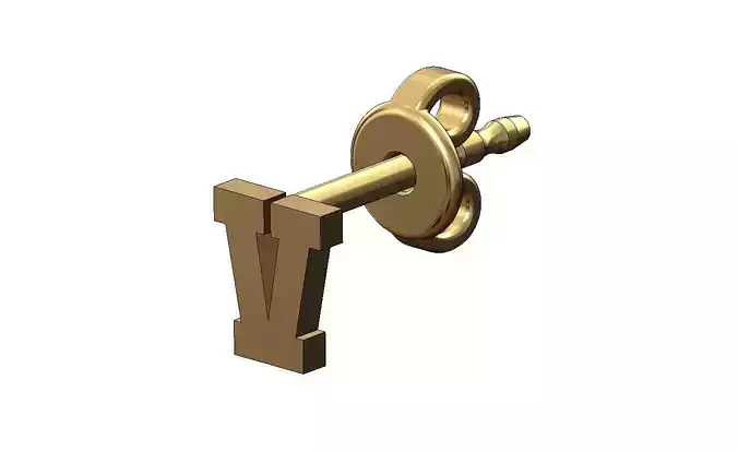 V letter varsity font stud earring