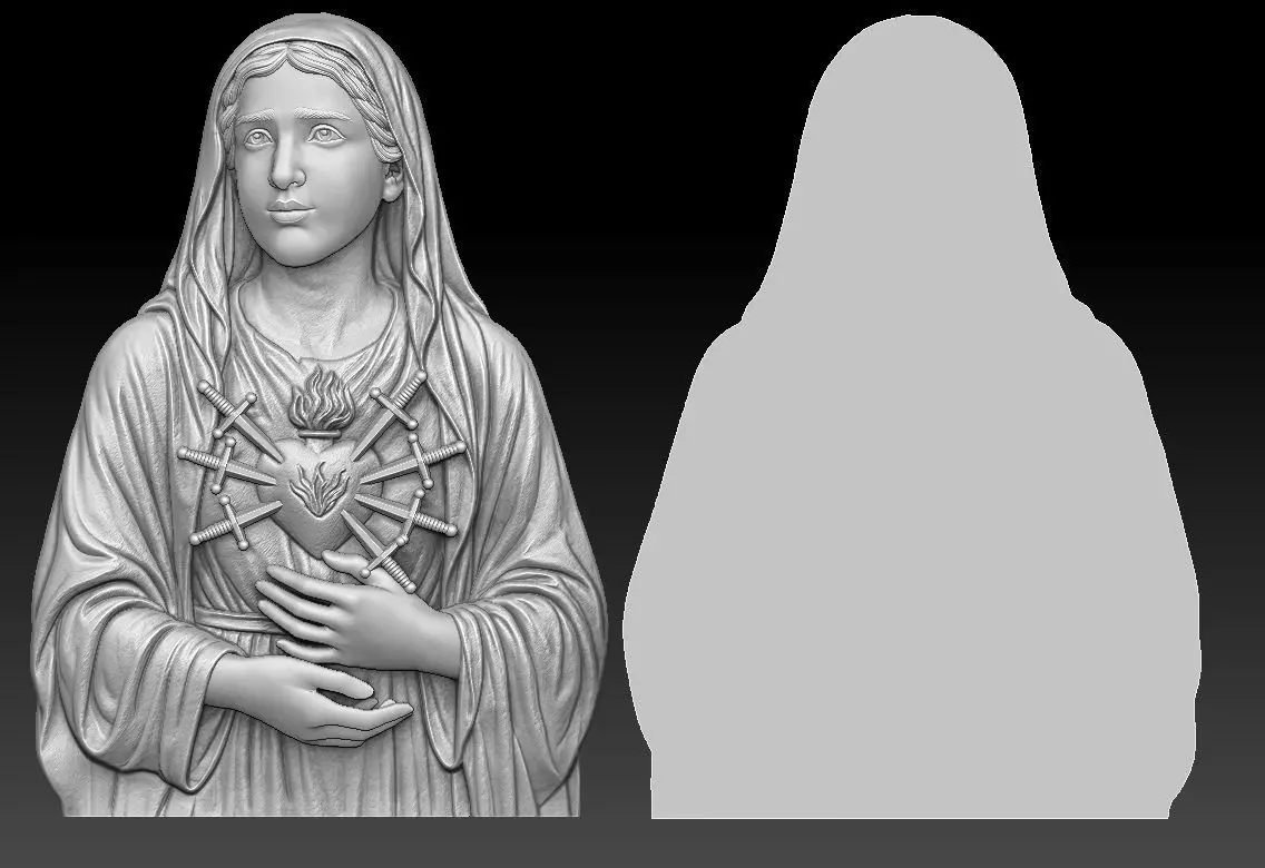 Our Lady of Sorrows Relief 3D print model_2