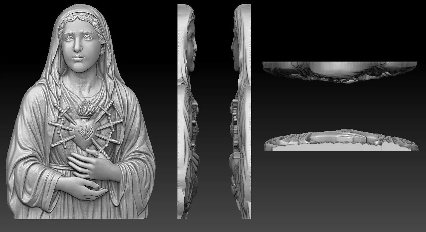 Our Lady of Sorrows Relief 3D print model_1
