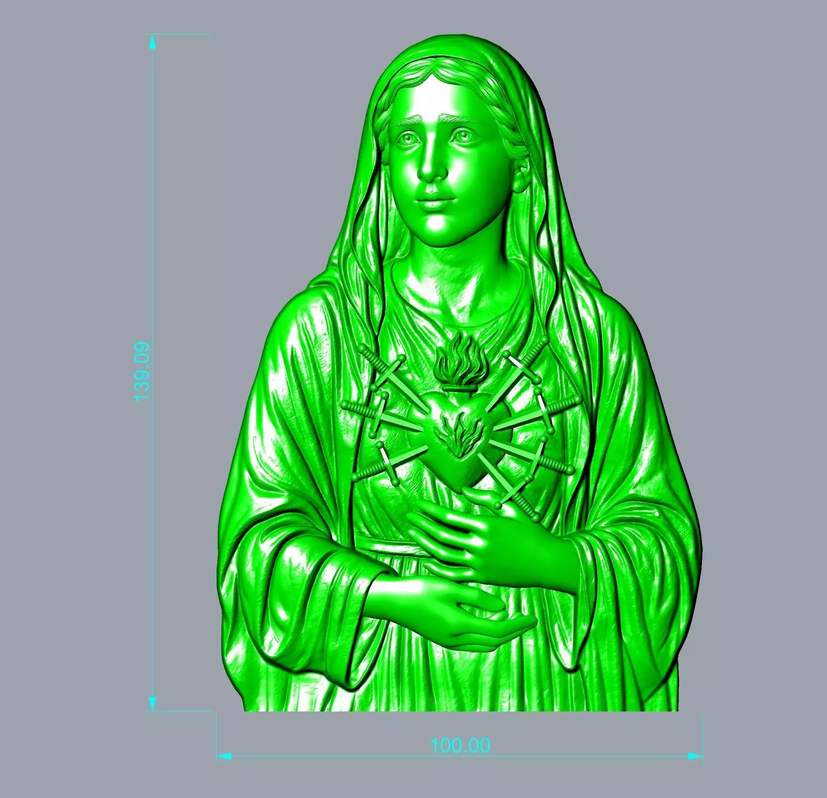 Our Lady of Sorrows Relief 3D print model_3