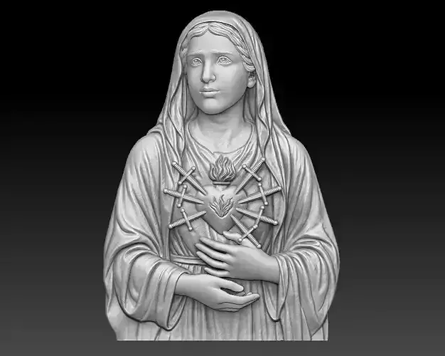 Our Lady of Sorrows Relief 3D print model
