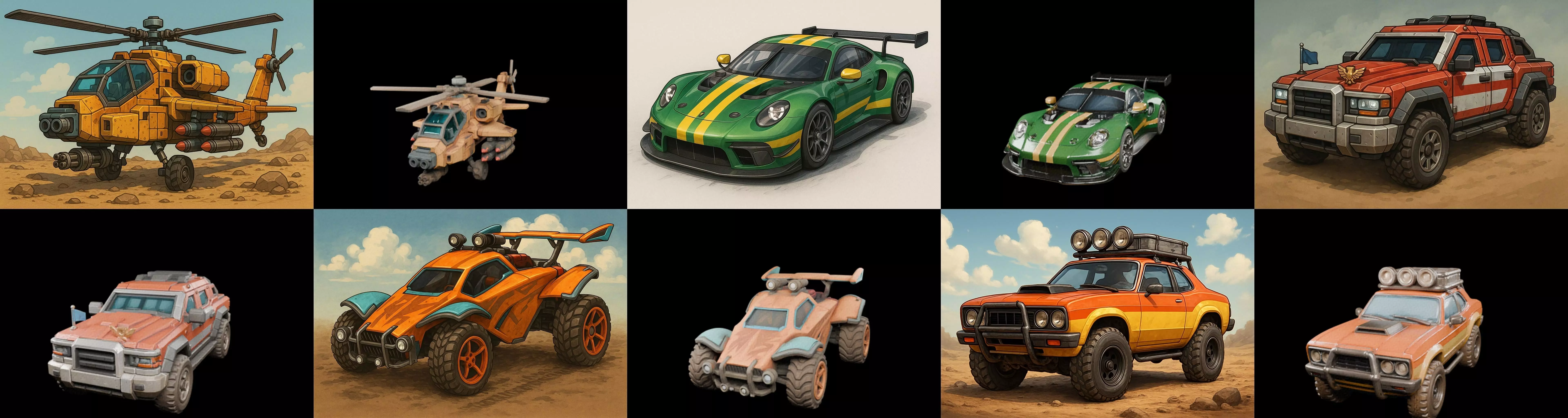 All terrain Cars bundle 9 pack 100 glb 3D model_3
