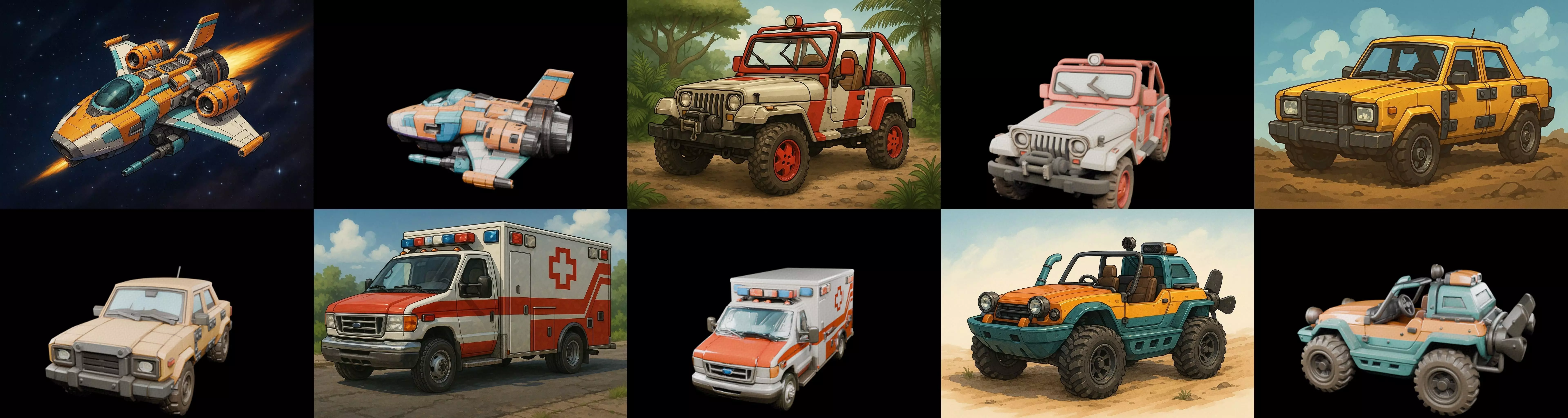 All terrain Cars bundle 9 pack 100 glb 3D model_5