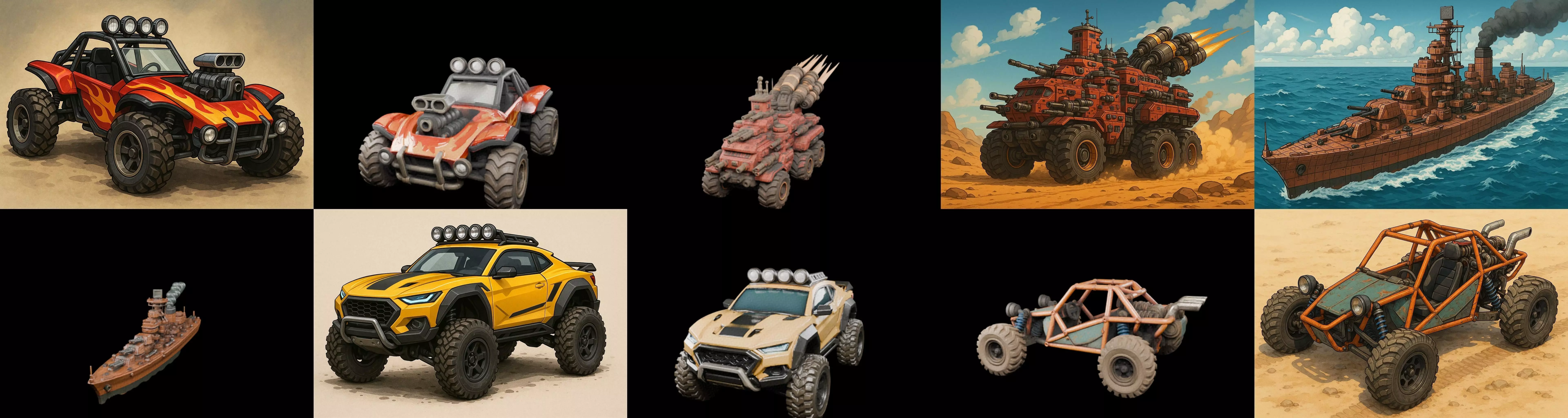 All terrain Cars bundle 9 pack 100 glb 3D model_2