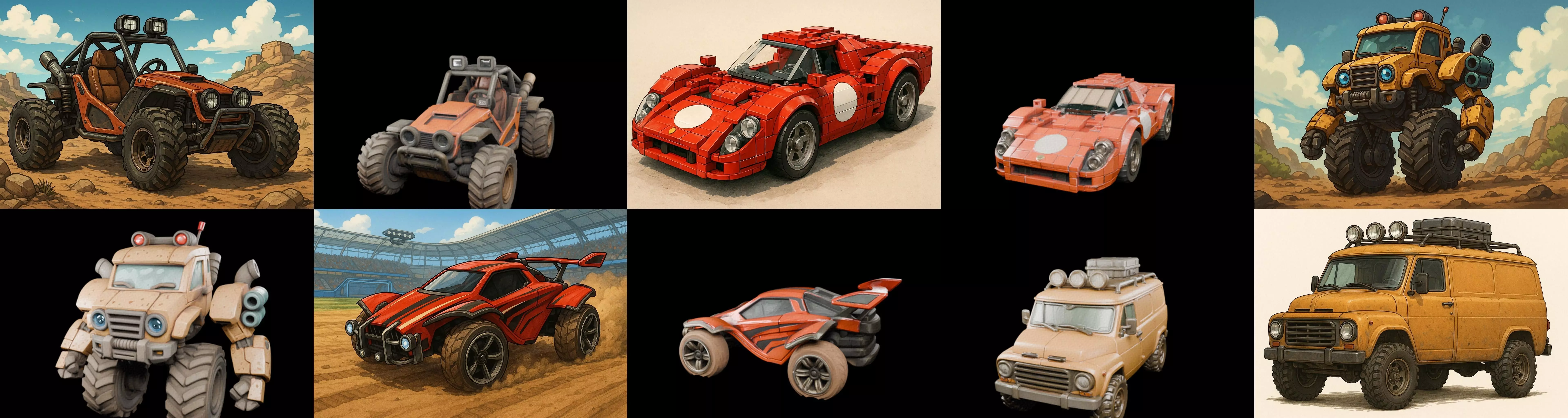 All terrain Cars bundle 9 pack 100 glb 3D model_11
