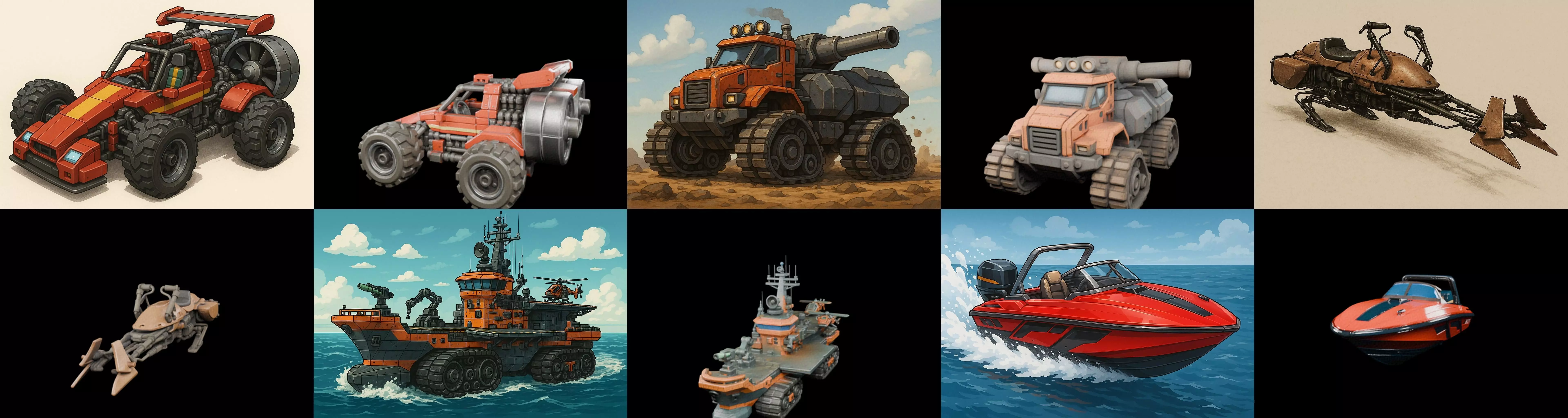 All terrain Cars bundle 9 pack 100 glb 3D model_17