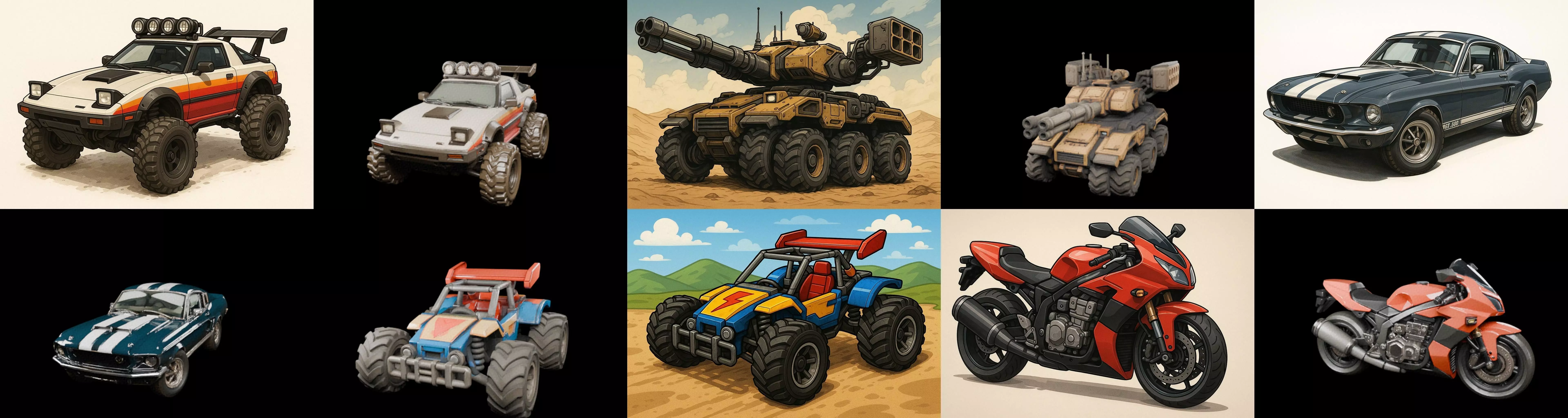 All terrain Cars bundle 9 pack 100 glb 3D model_12