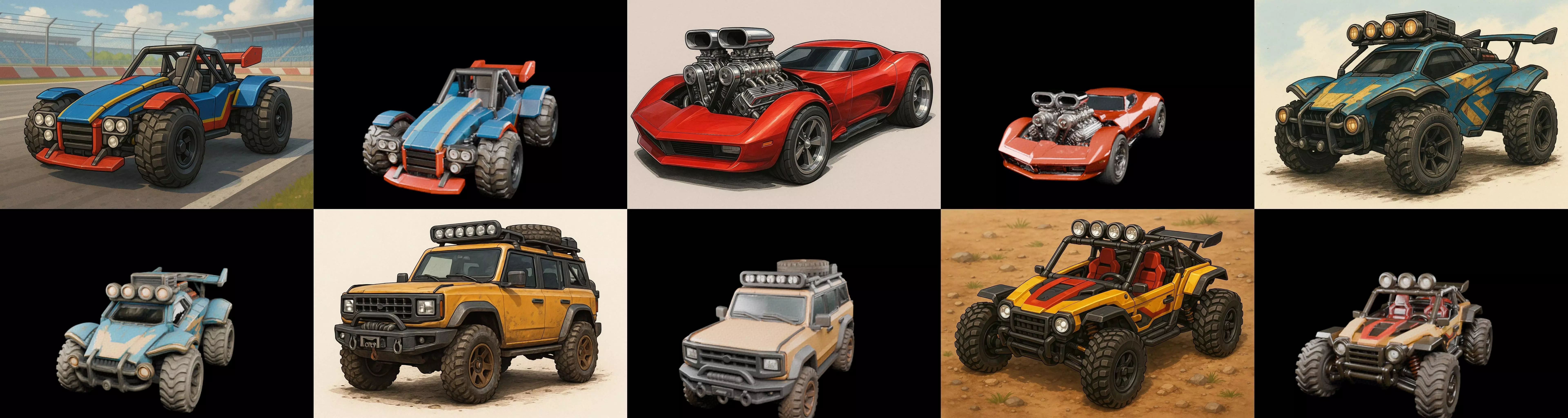 All terrain Cars bundle 9 pack 100 glb 3D model_13