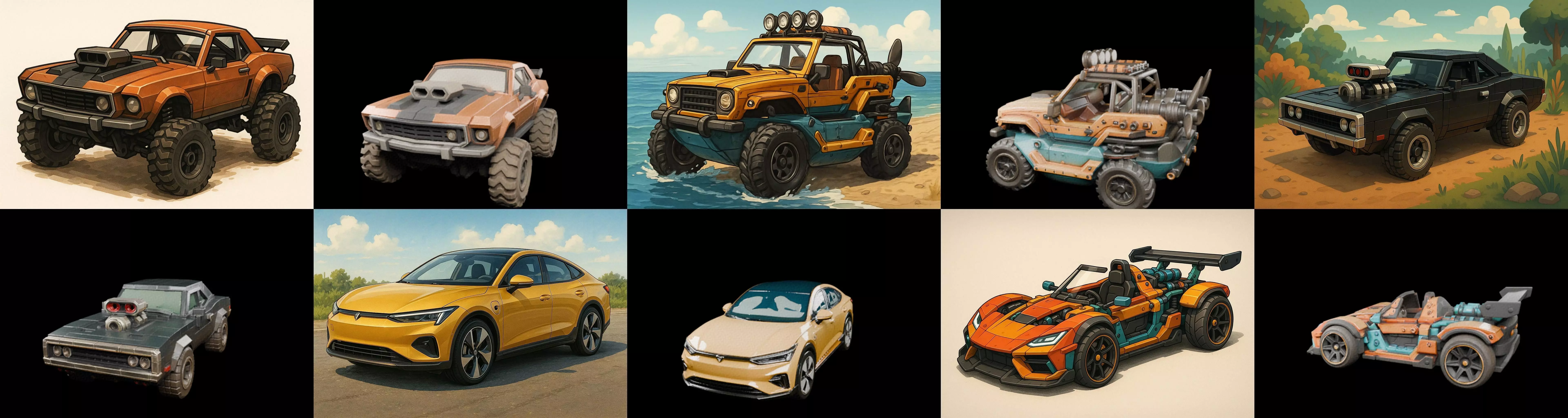 All terrain Cars bundle 9 pack 100 glb 3D model_18