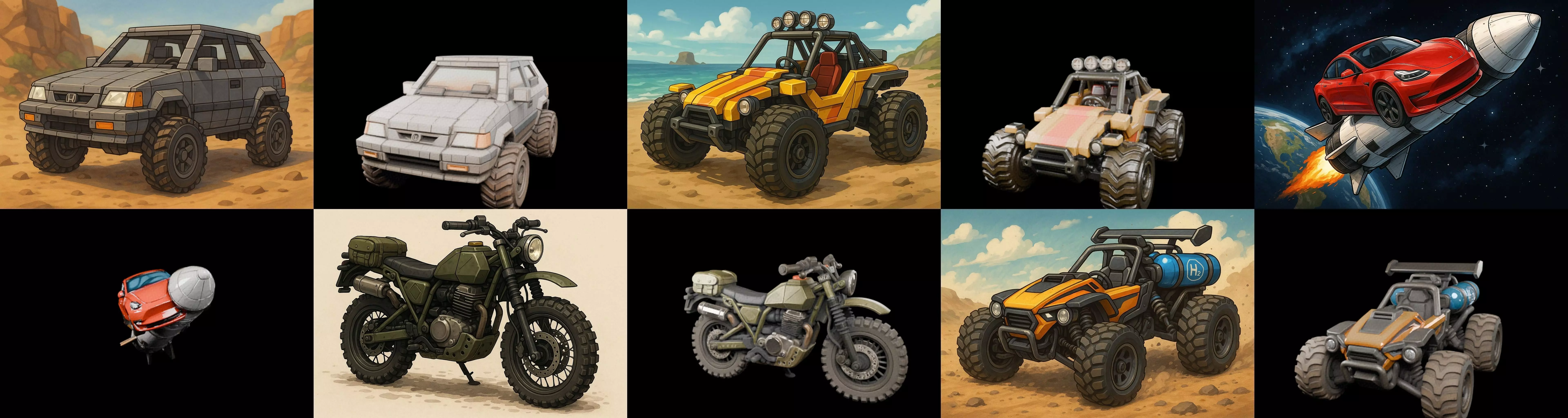 All terrain Cars bundle 9 pack 100 glb 3D model_8