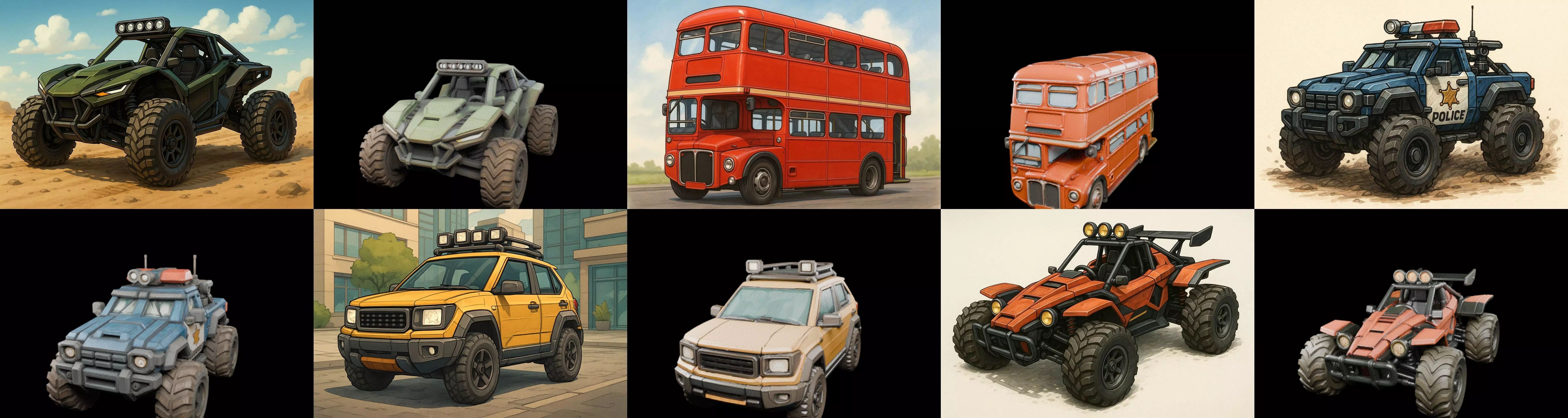 All terrain Cars bundle 9 pack 100 glb 3D model_6