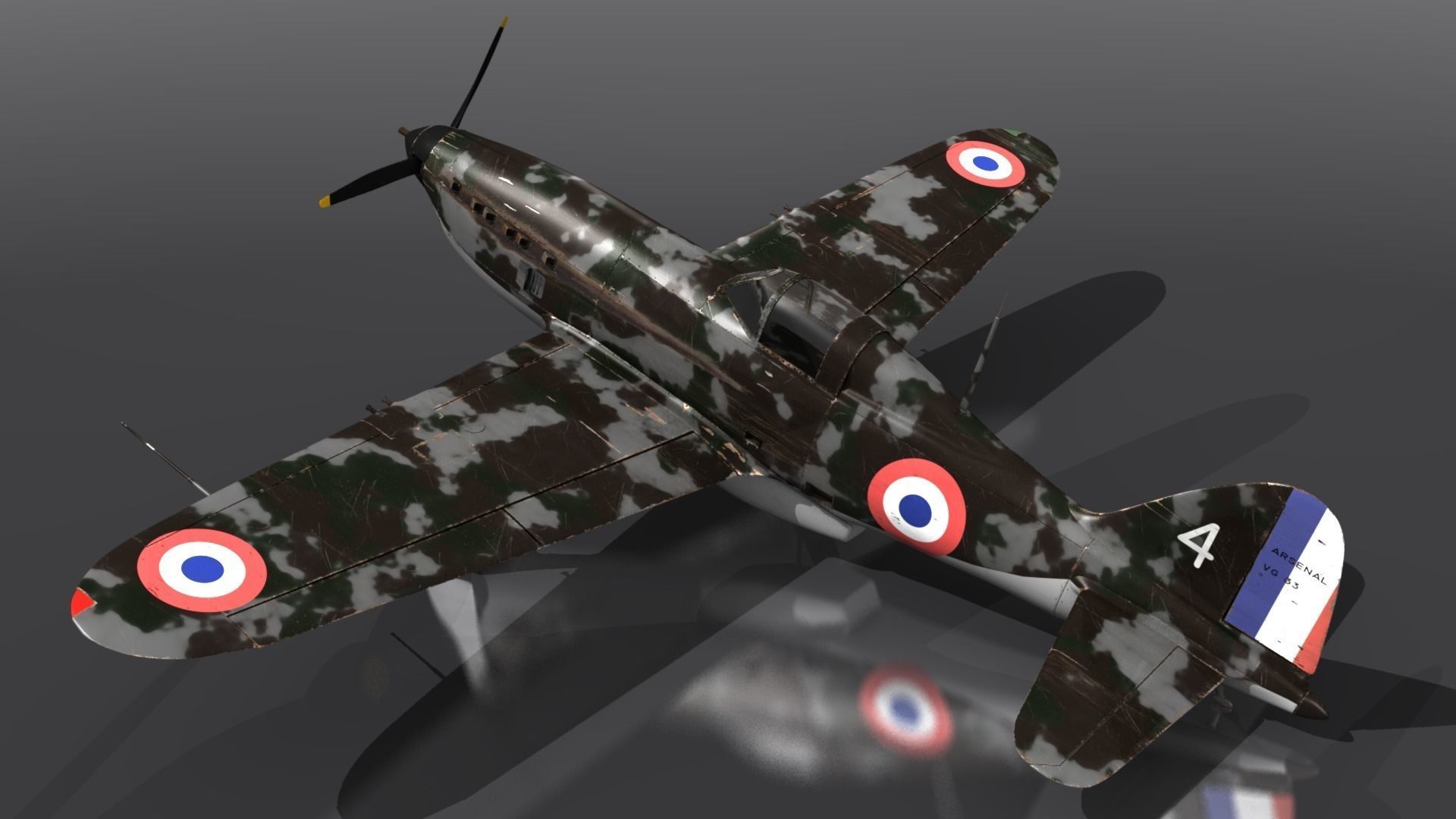 VG33 fighter Free low-poly 3D model_4