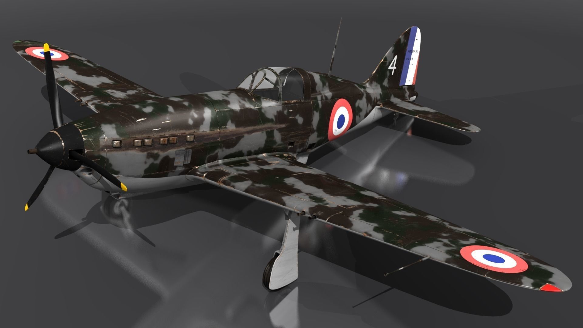 VG33 fighter Free low-poly 3D model_2
