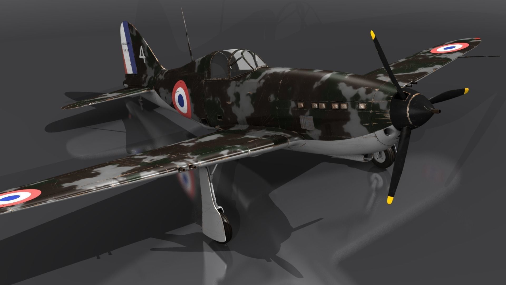 VG33 fighter Free low-poly 3D model_3