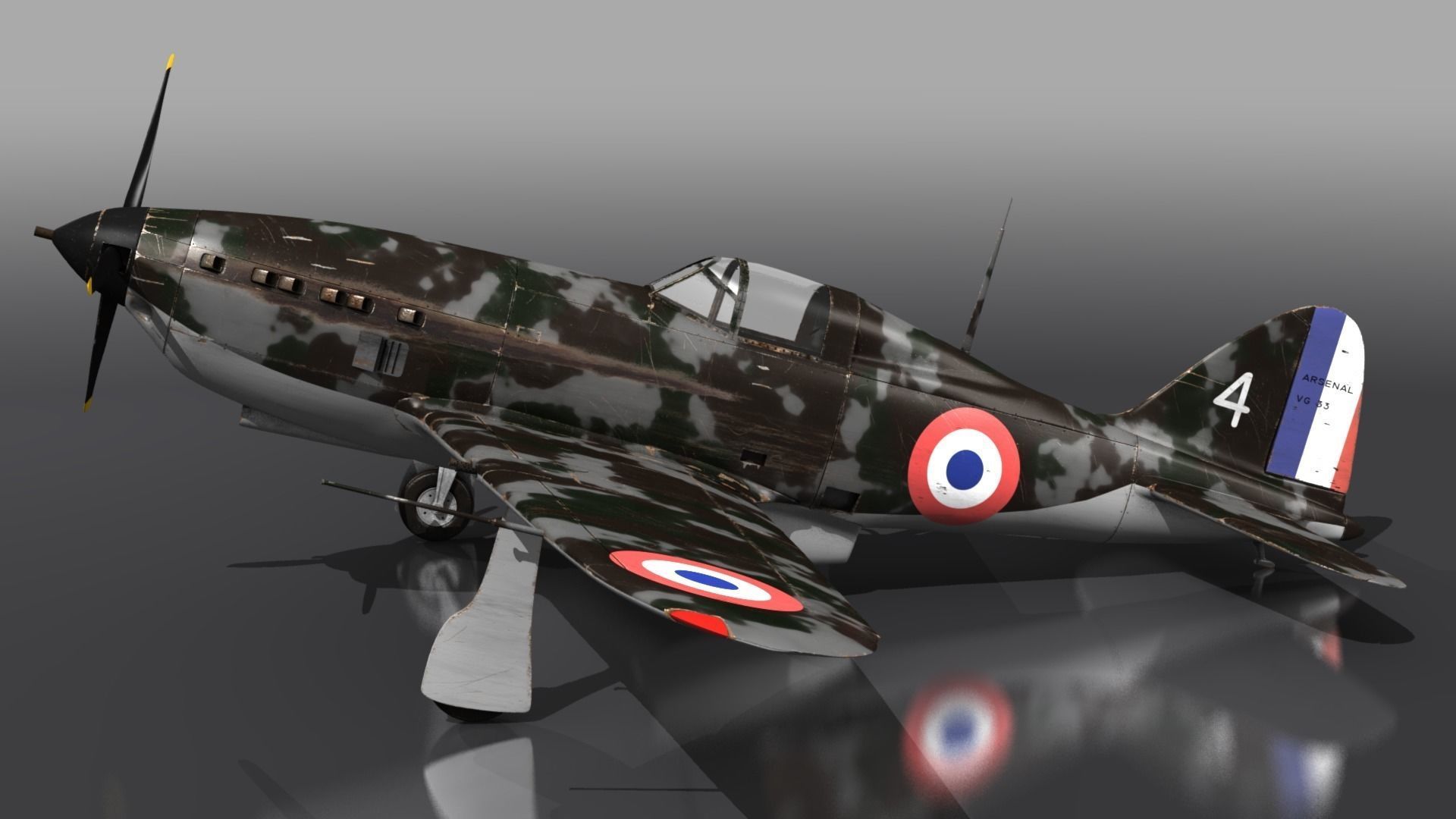 VG33 fighter Free low-poly 3D model_9