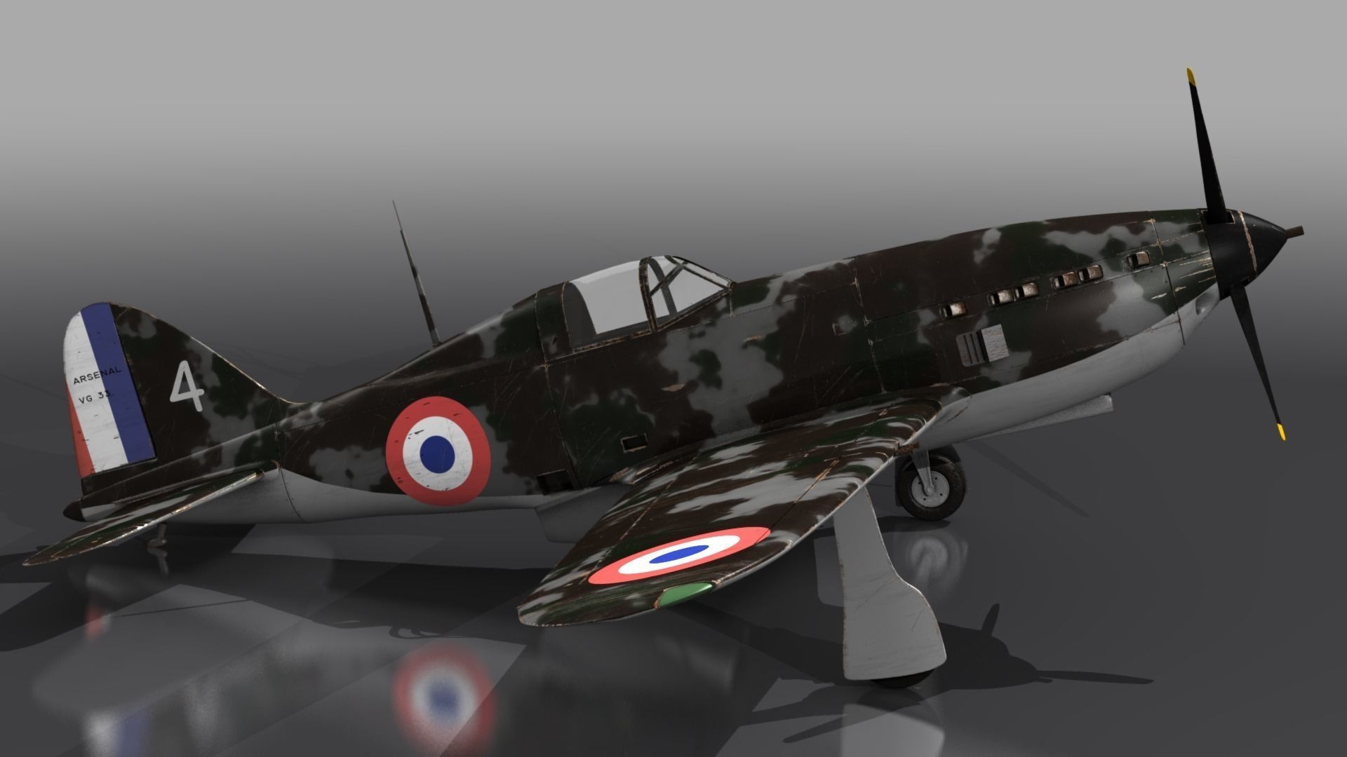 VG33 fighter Free low-poly 3D model_6