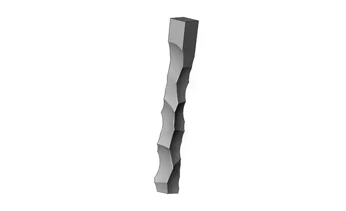 Square faceted hammered texture furniture table leg N01 3D print model