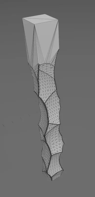 Square faceted hammered texture furniture table leg N01 3D print model_15