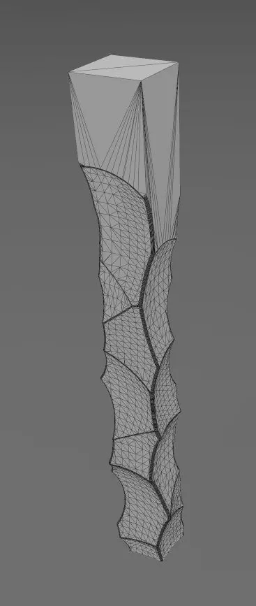 Square faceted hammered texture furniture table leg N01 3D print model_14