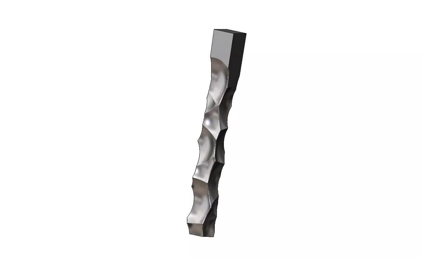 Square faceted hammered texture furniture table leg N01 3D print model_11