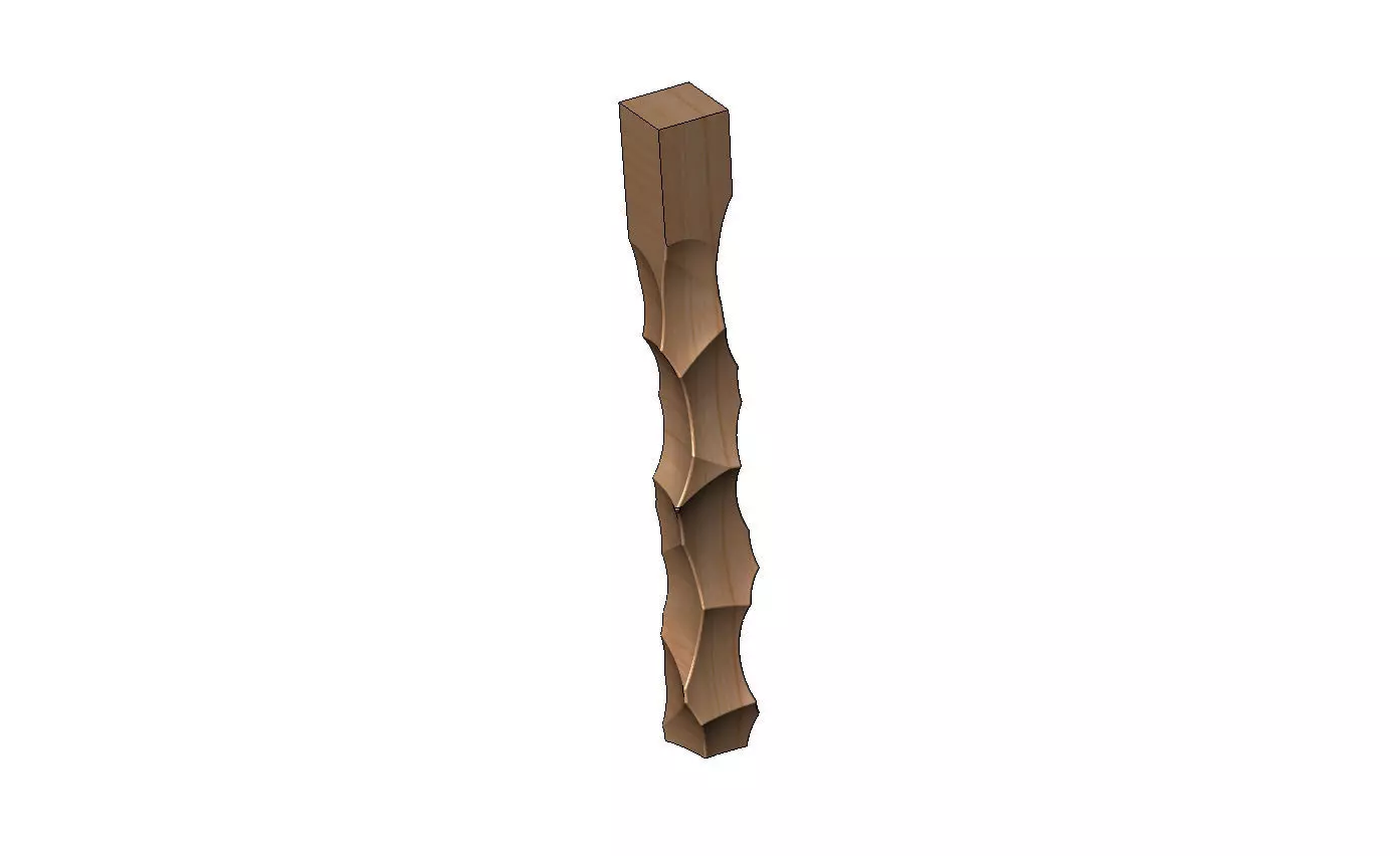 Square faceted hammered texture furniture table leg N01 3D print model_9