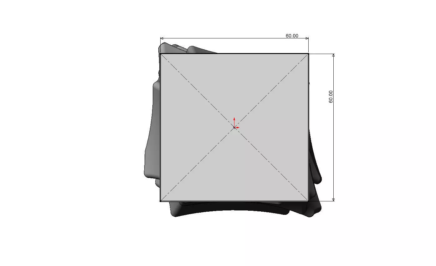 Square faceted hammered texture furniture table leg N01 3D print model_5