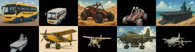 All terrain Cars bundle 7 pack 100 glb