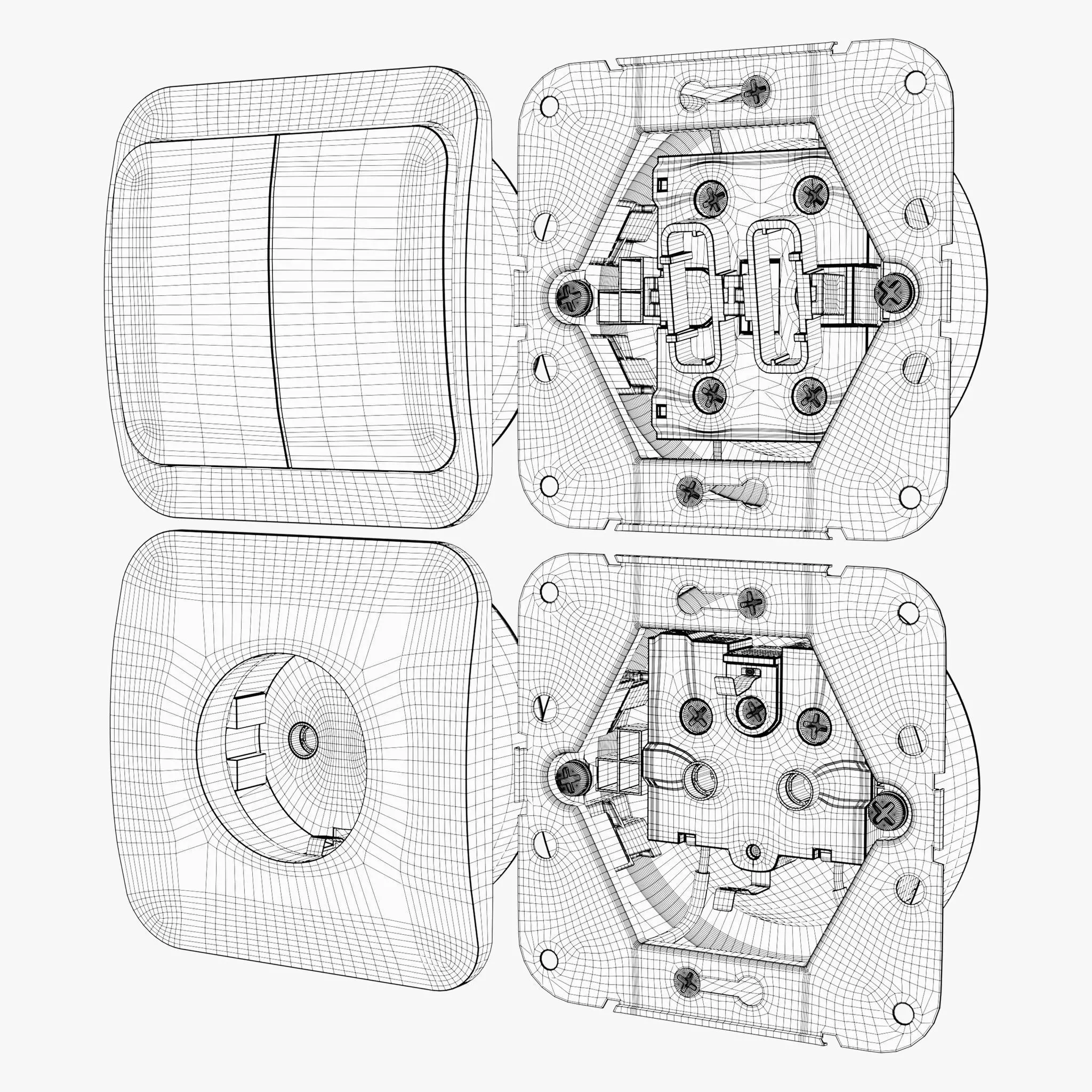 Electrical Socket and Light Switch with Disassembled M1 3D model_8