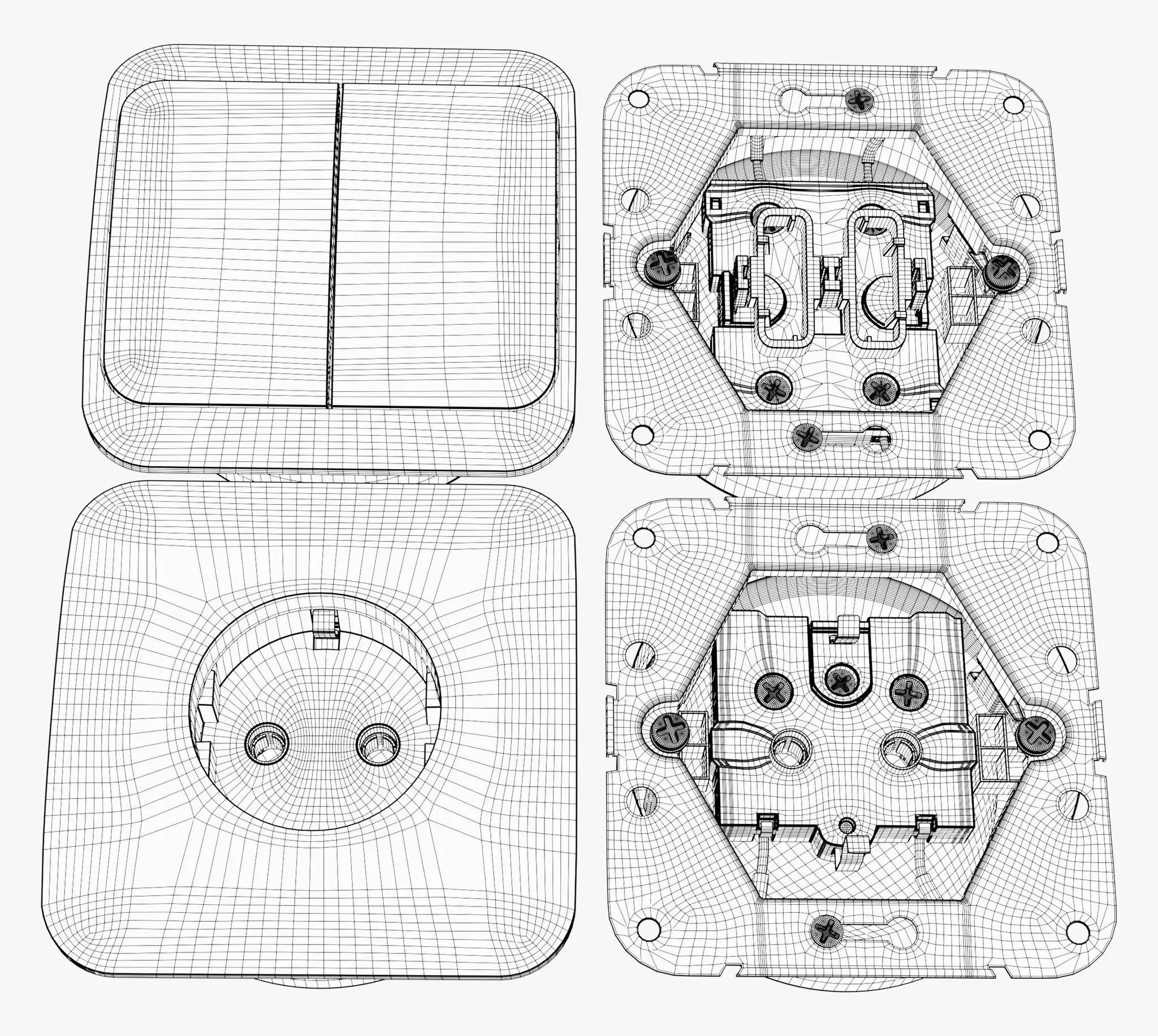 Electrical Socket and Light Switch with Disassembled M1 3D model_10