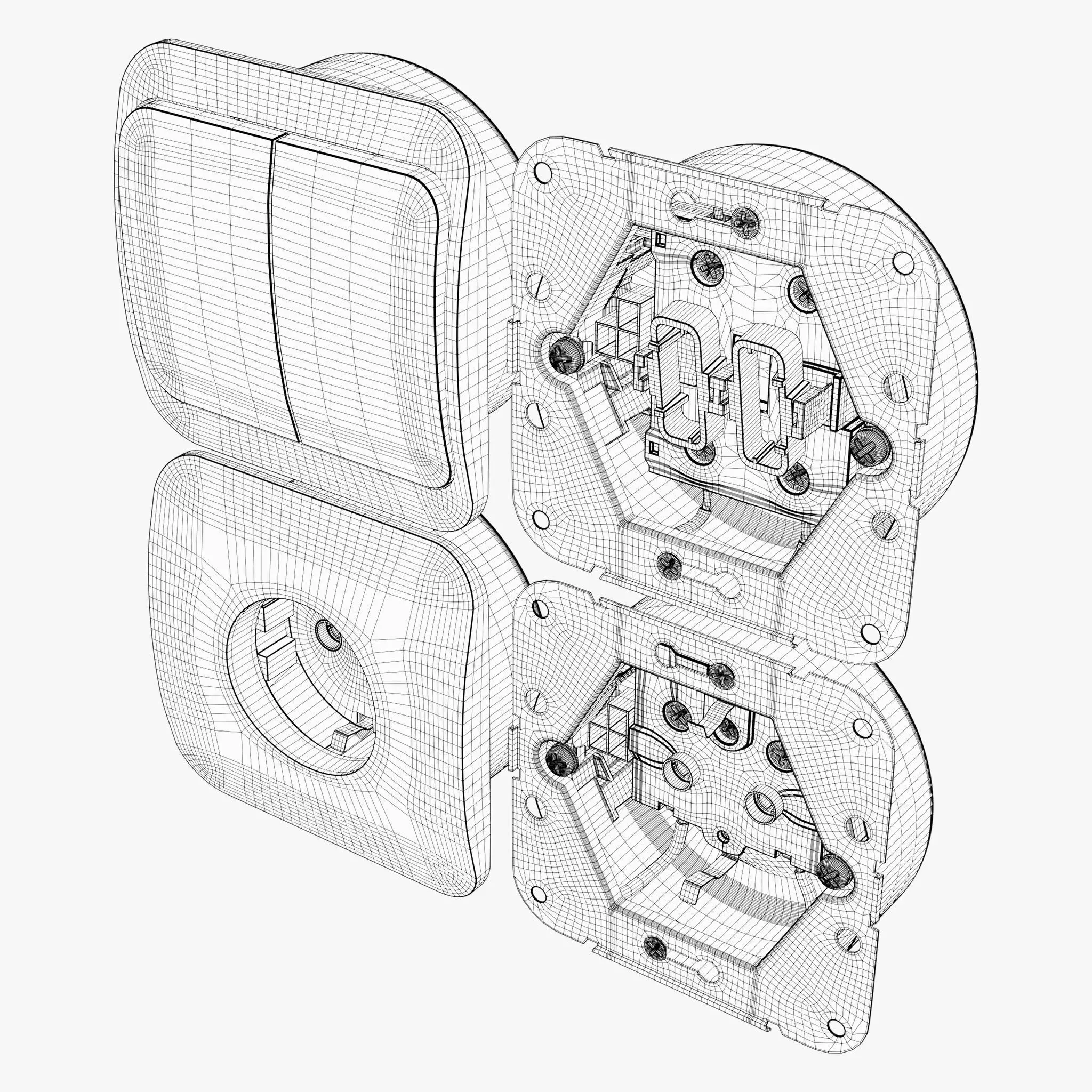 Electrical Socket and Light Switch with Disassembled M1 3D model_11
