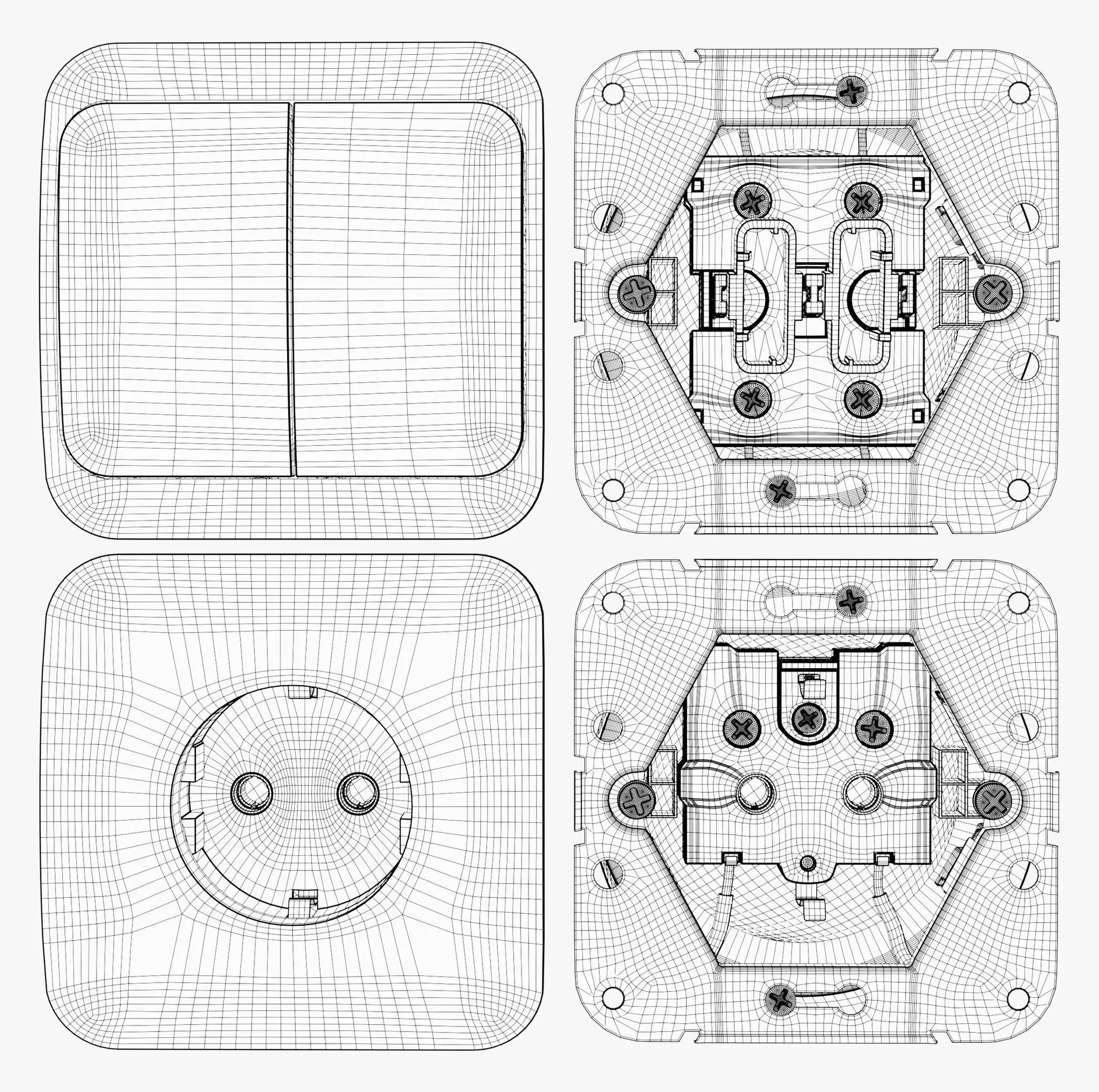 Electrical Socket and Light Switch with Disassembled M1 3D model_6