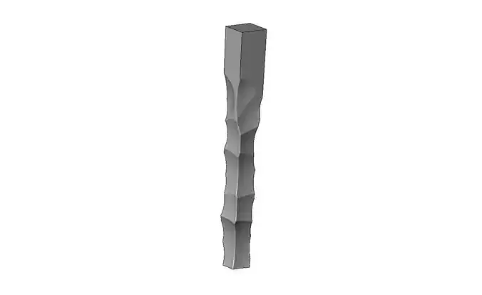 Square faceted hammered texture furniture table leg N02 3D print model