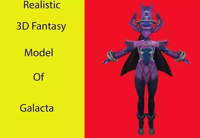 Galacta famale galactus Low-poly 3D model