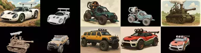 All terrain Cars bundle 4 pack 100 glb