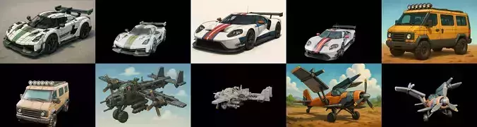 All terrain Cars bundle 21 pack 80 glb