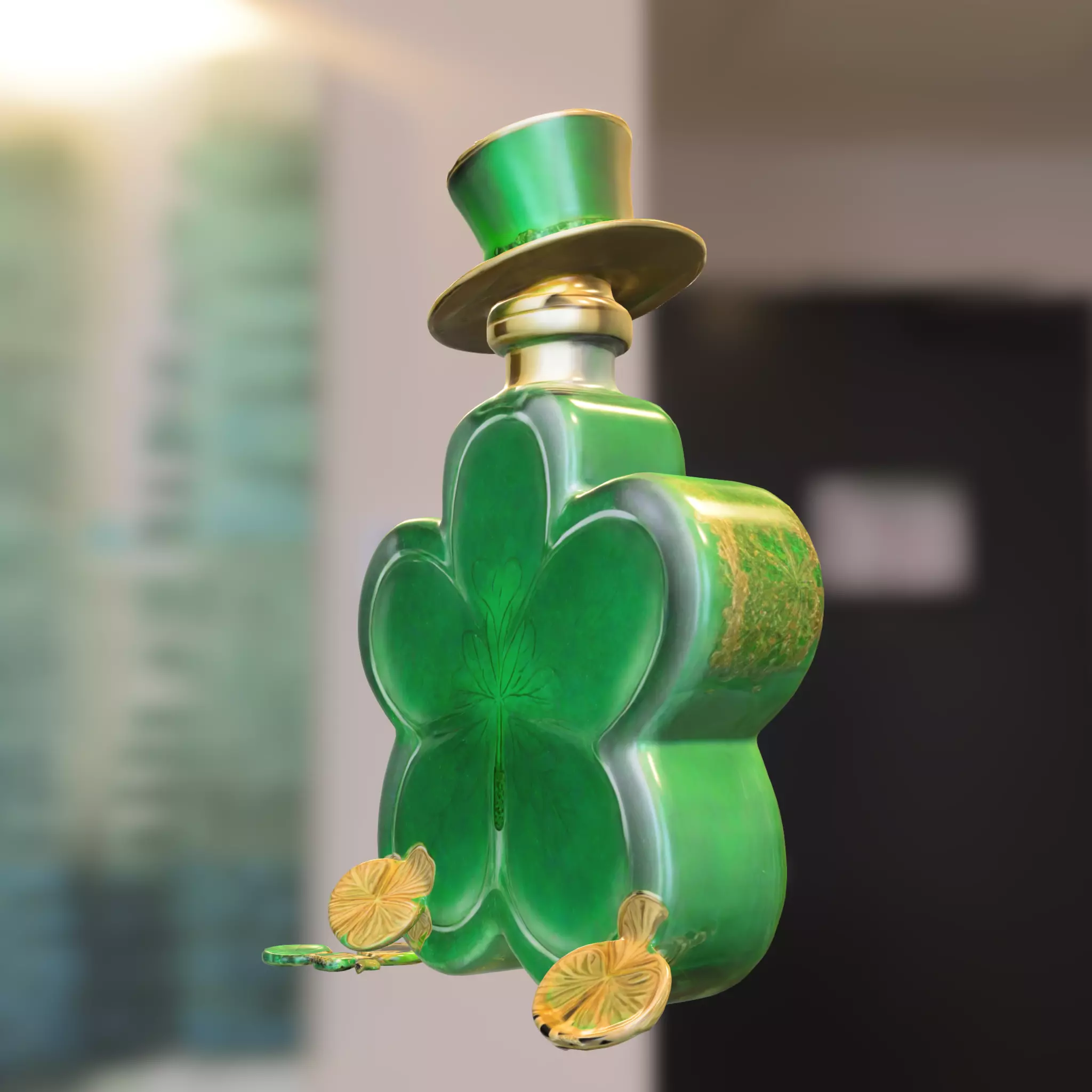Shamrock Potion Bottle Low-poly 3D model