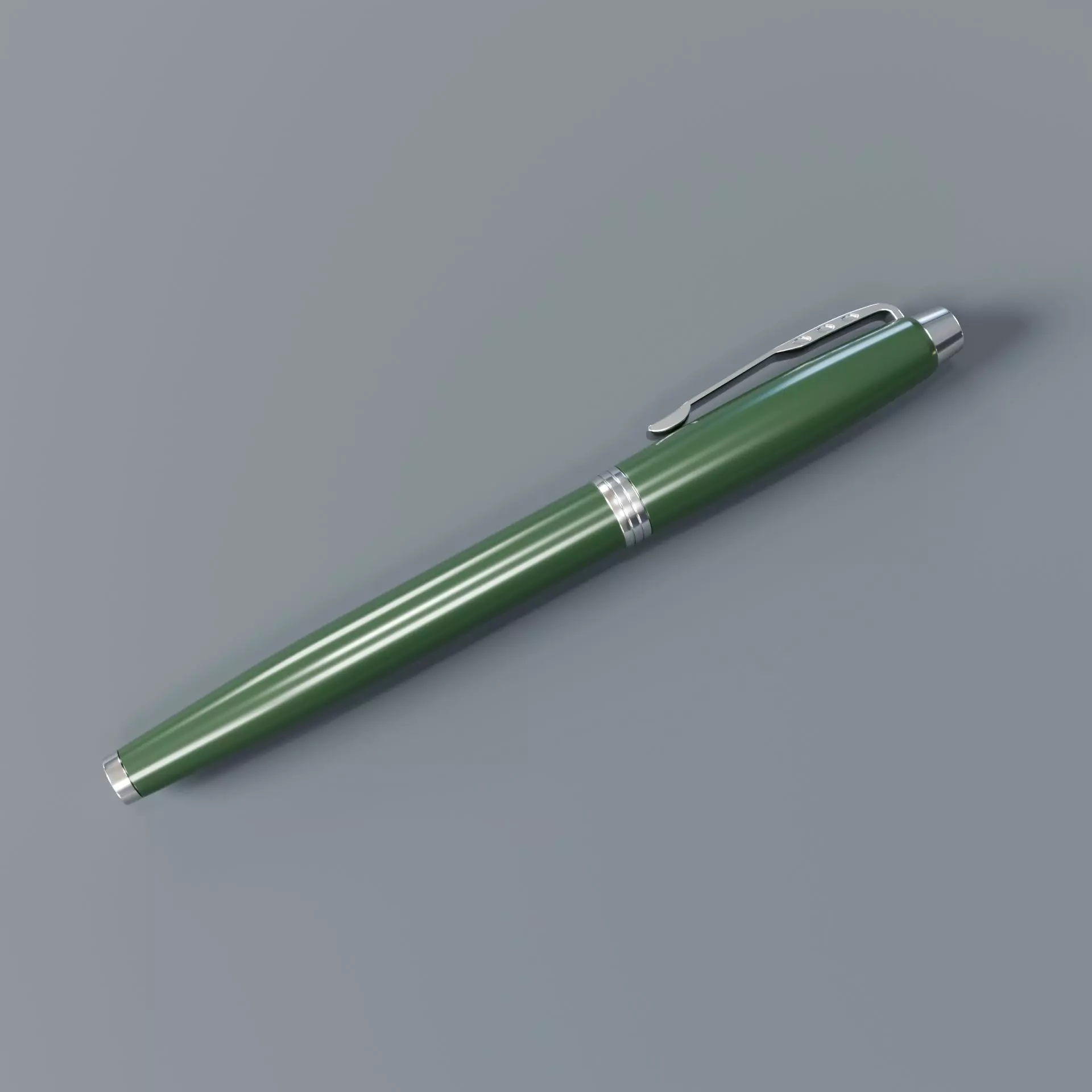 Green metallic Pen 3D model_1