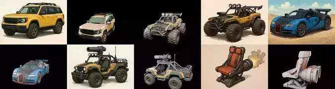 All terrain Cars bundle 2 pack 100 glb