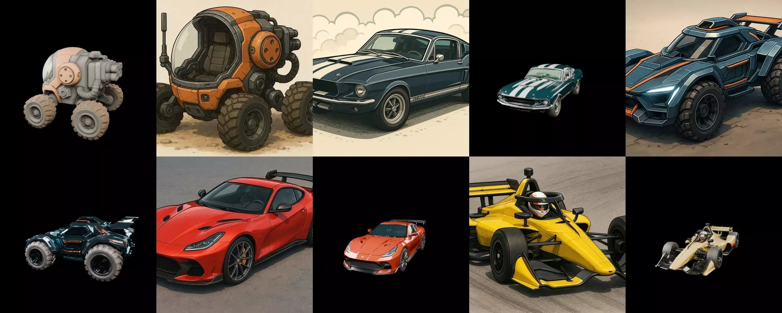 All terrain Cars bundle 19 pack 100 glb 3D model_18