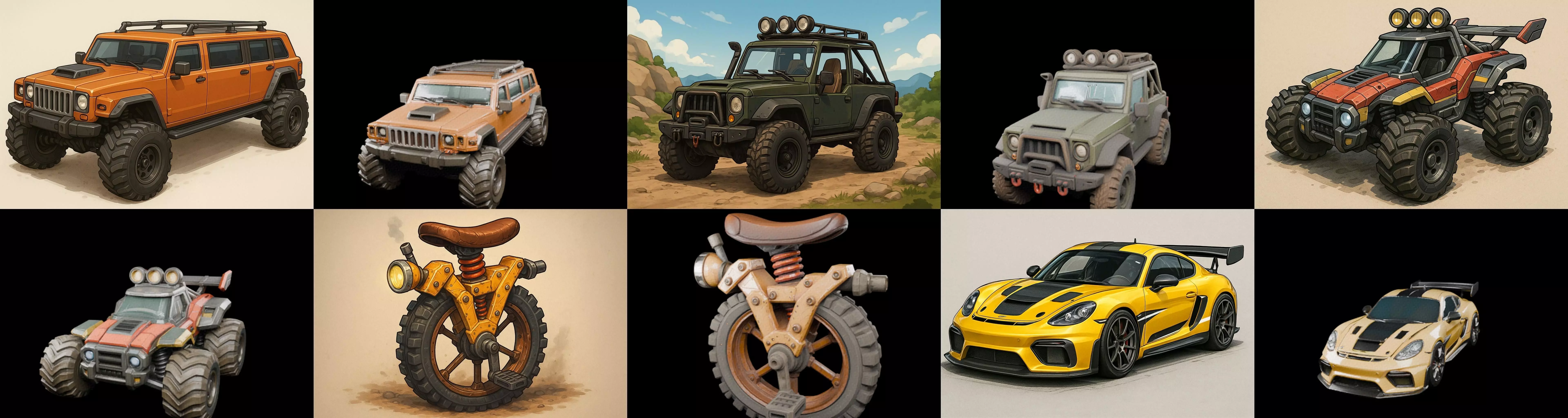 All terrain Cars bundle 19 pack 100 glb 3D model_10