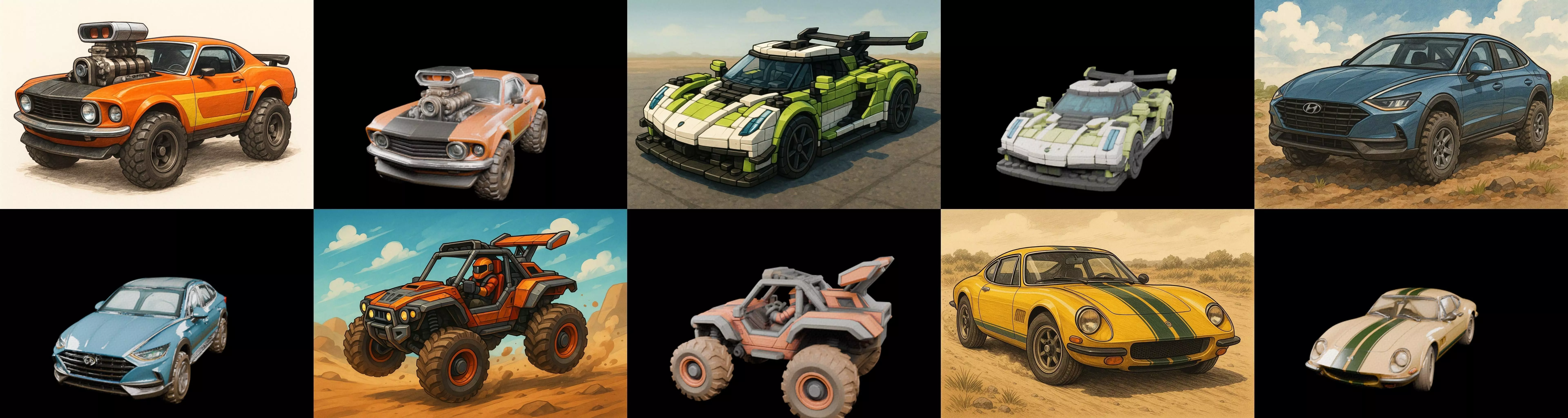 All terrain Cars bundle 19 pack 100 glb 3D model_4