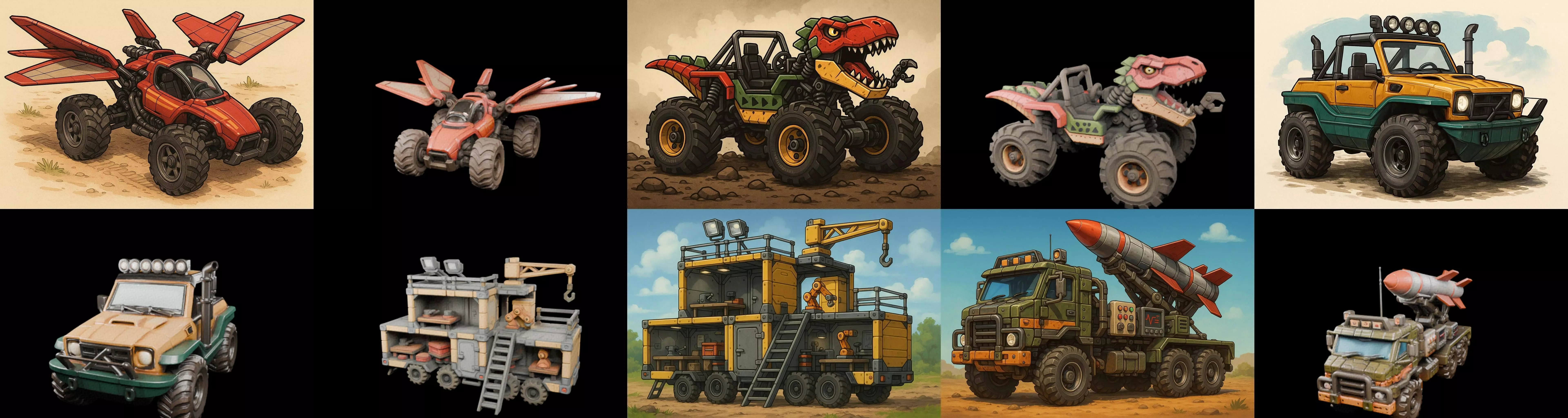 All terrain Cars bundle 19 pack 100 glb 3D model_1