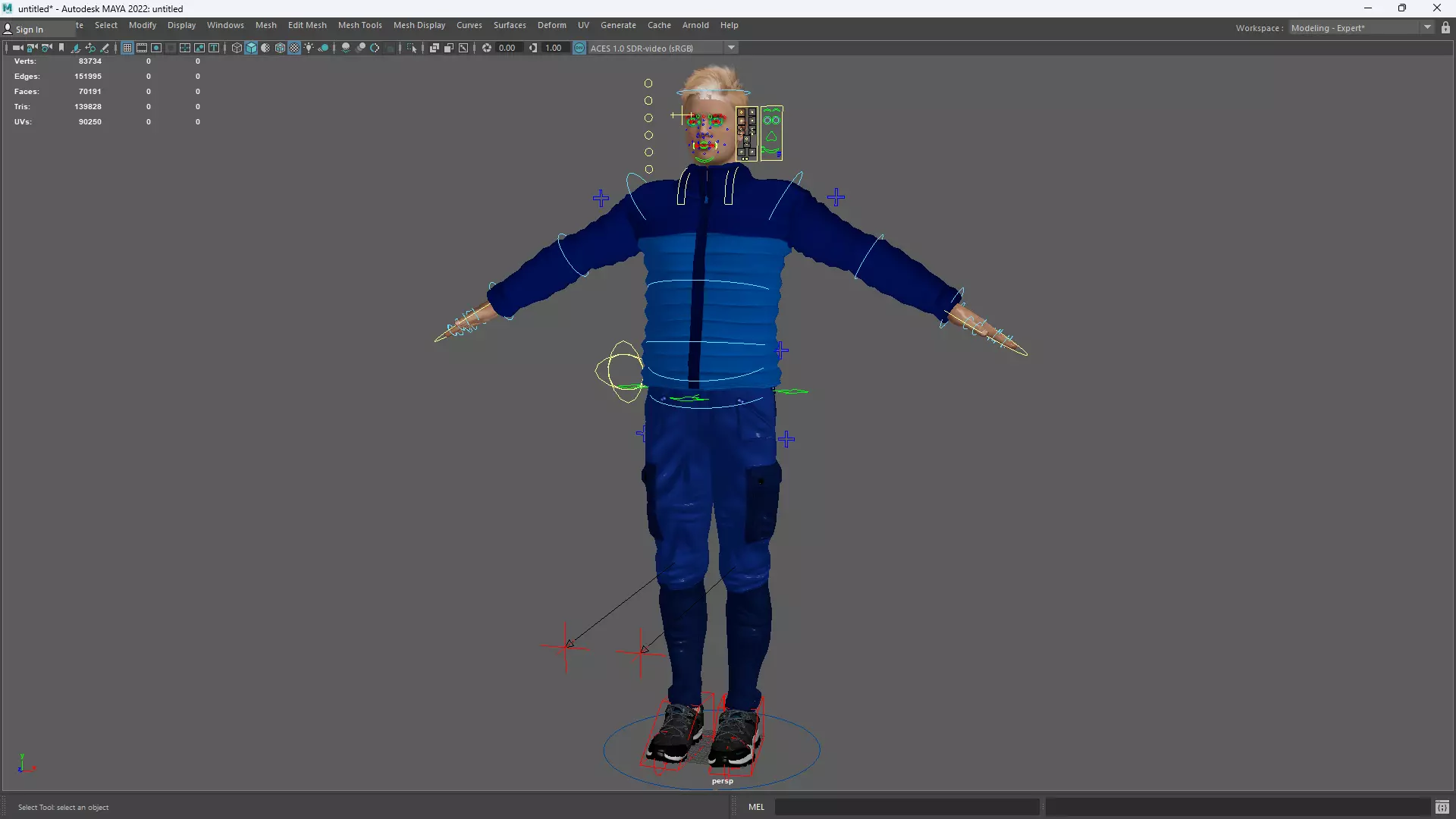 Realistic Blond Man 3D Model with Winter Jacket Rigged Outdoor Low-poly 3D model_17