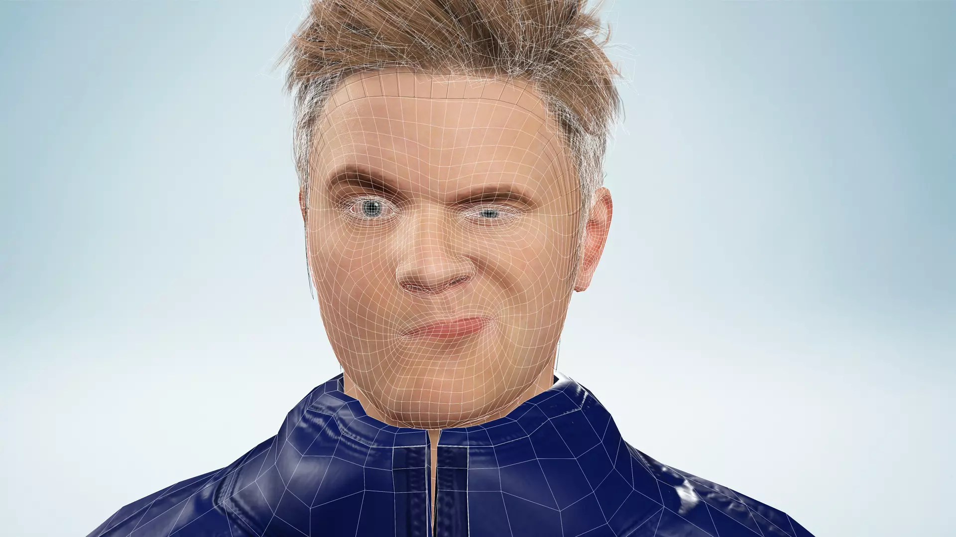 Realistic Blond Man 3D Model with Winter Jacket Rigged Outdoor Low-poly 3D model_26