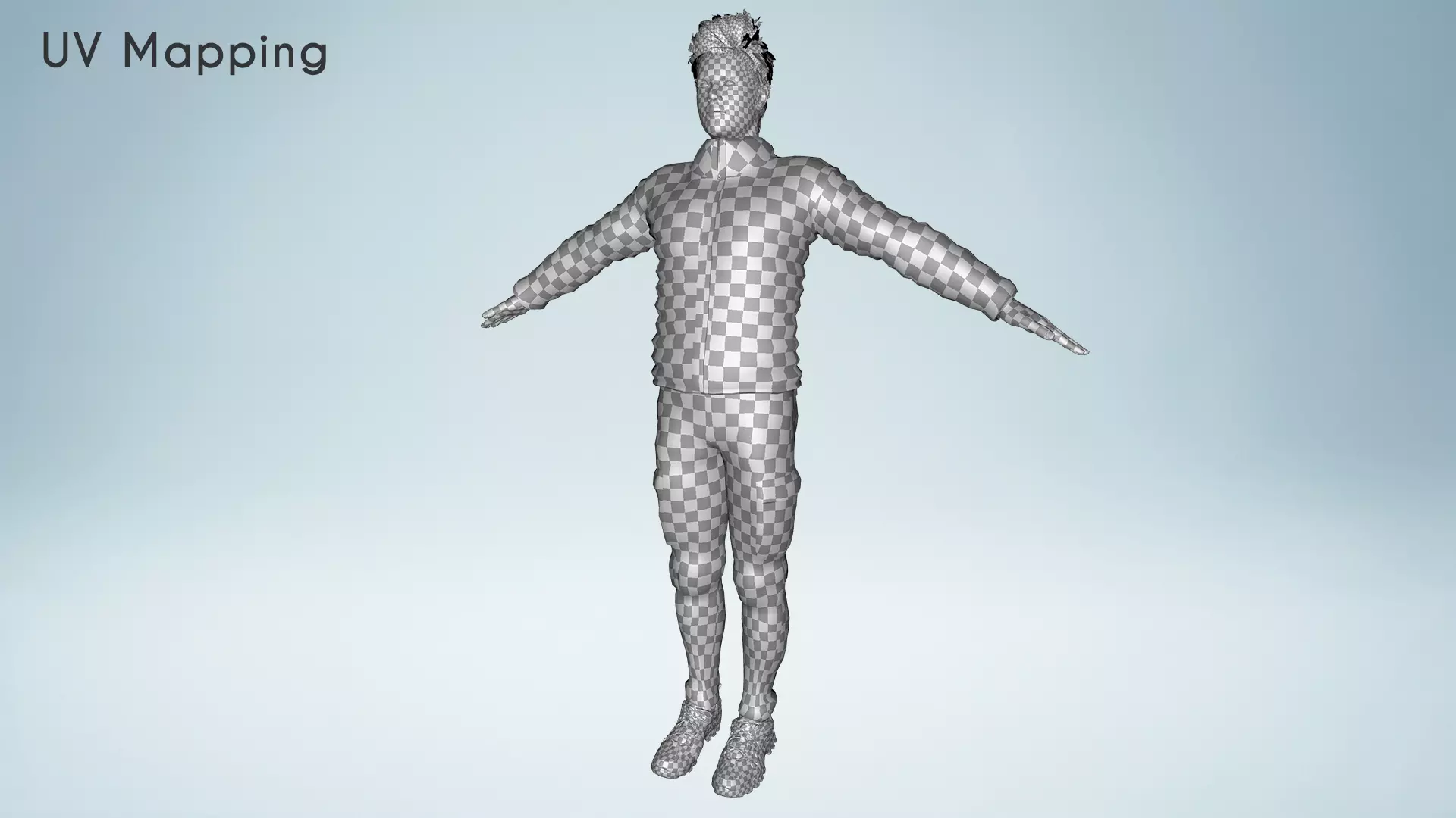 Realistic Blond Man 3D Model with Winter Jacket Rigged Outdoor Low-poly 3D model_24