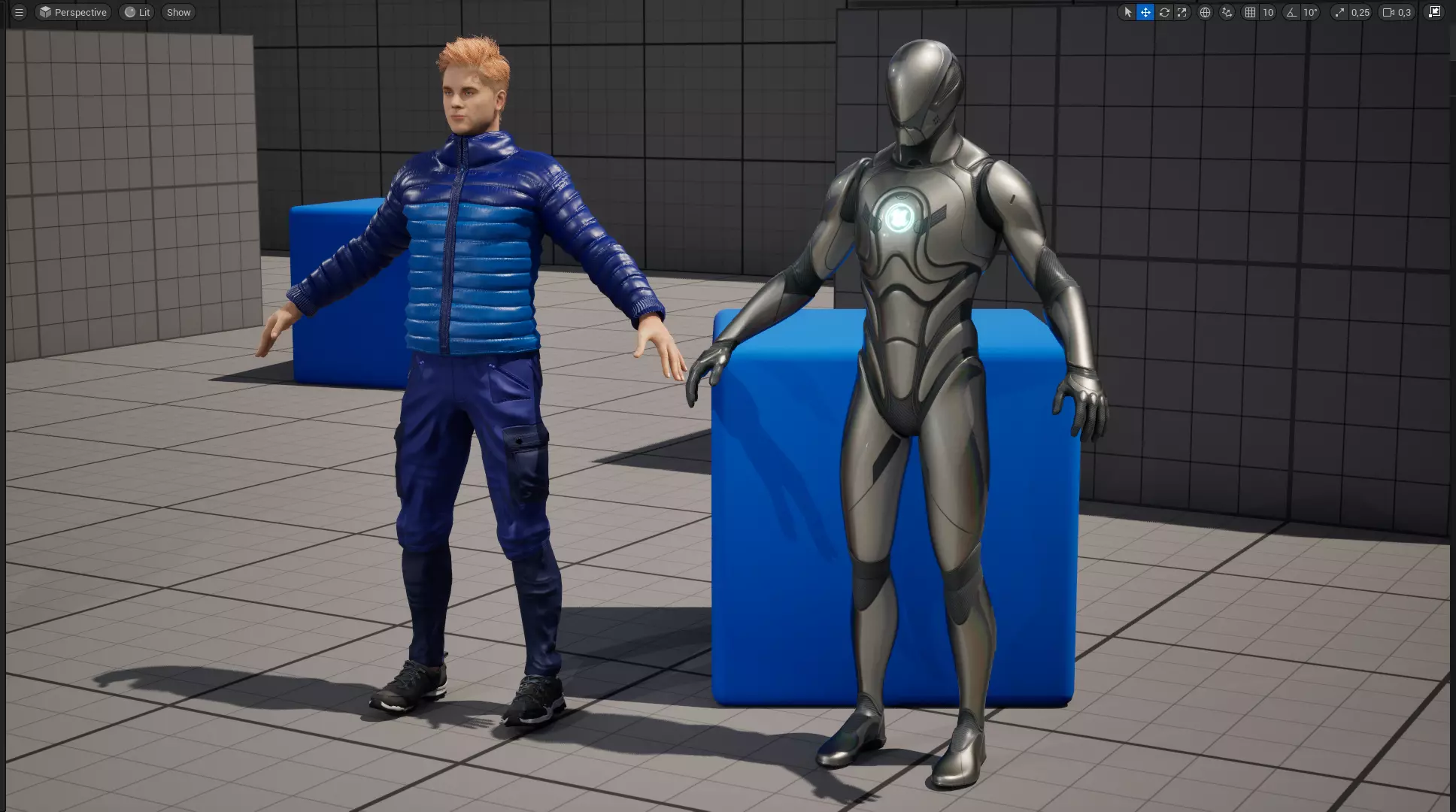 Realistic Blond Man 3D Model with Winter Jacket Rigged Outdoor Low-poly 3D model_23